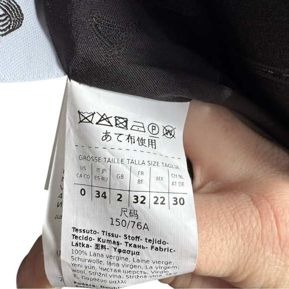 Max Mara Editore Double Breasted Virgin Wool Blazer Dark Gray 0 - Picture 11 of 13